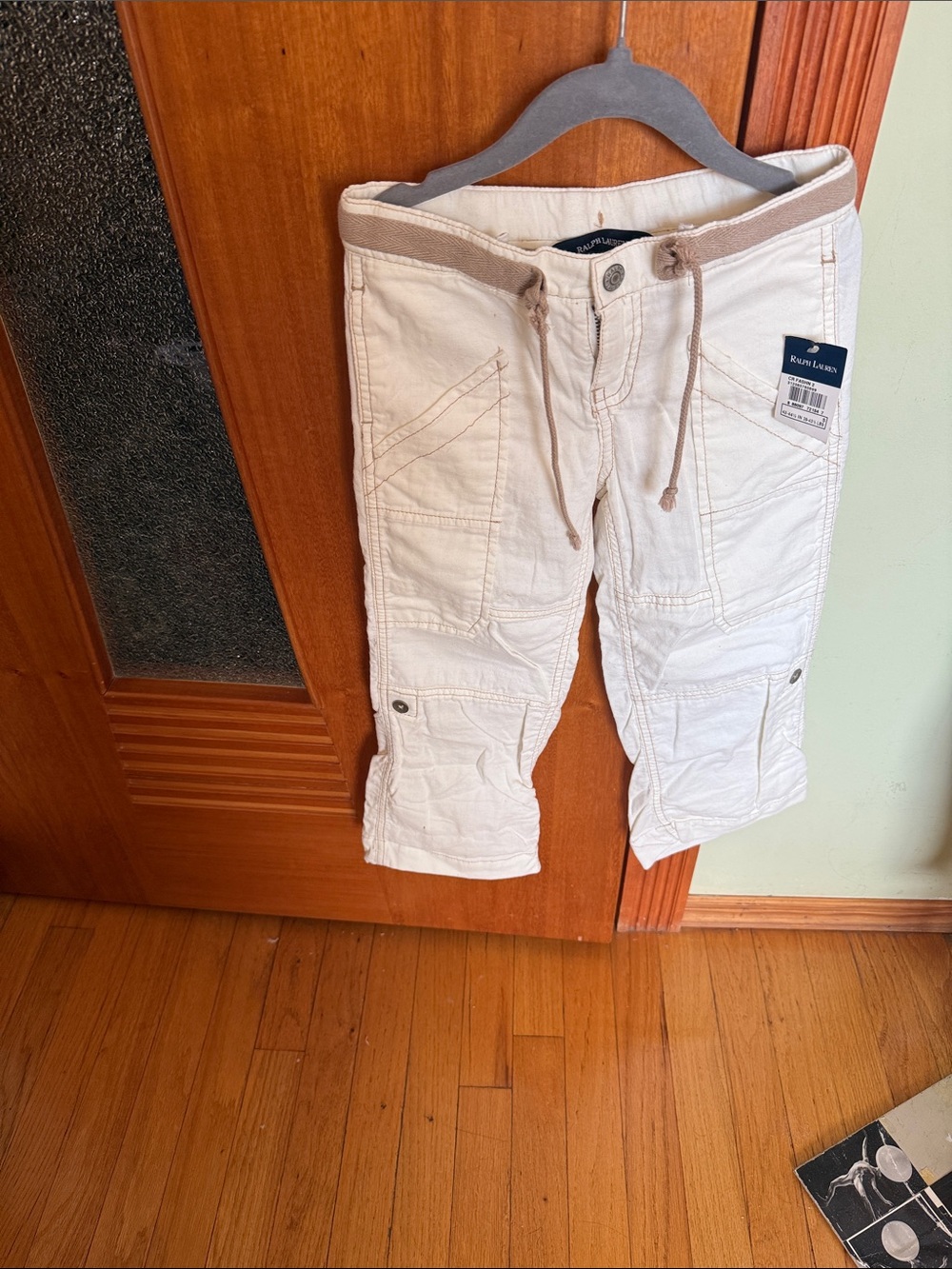 Ralph Lauren Kids Cream Drawstring Cargo jeans